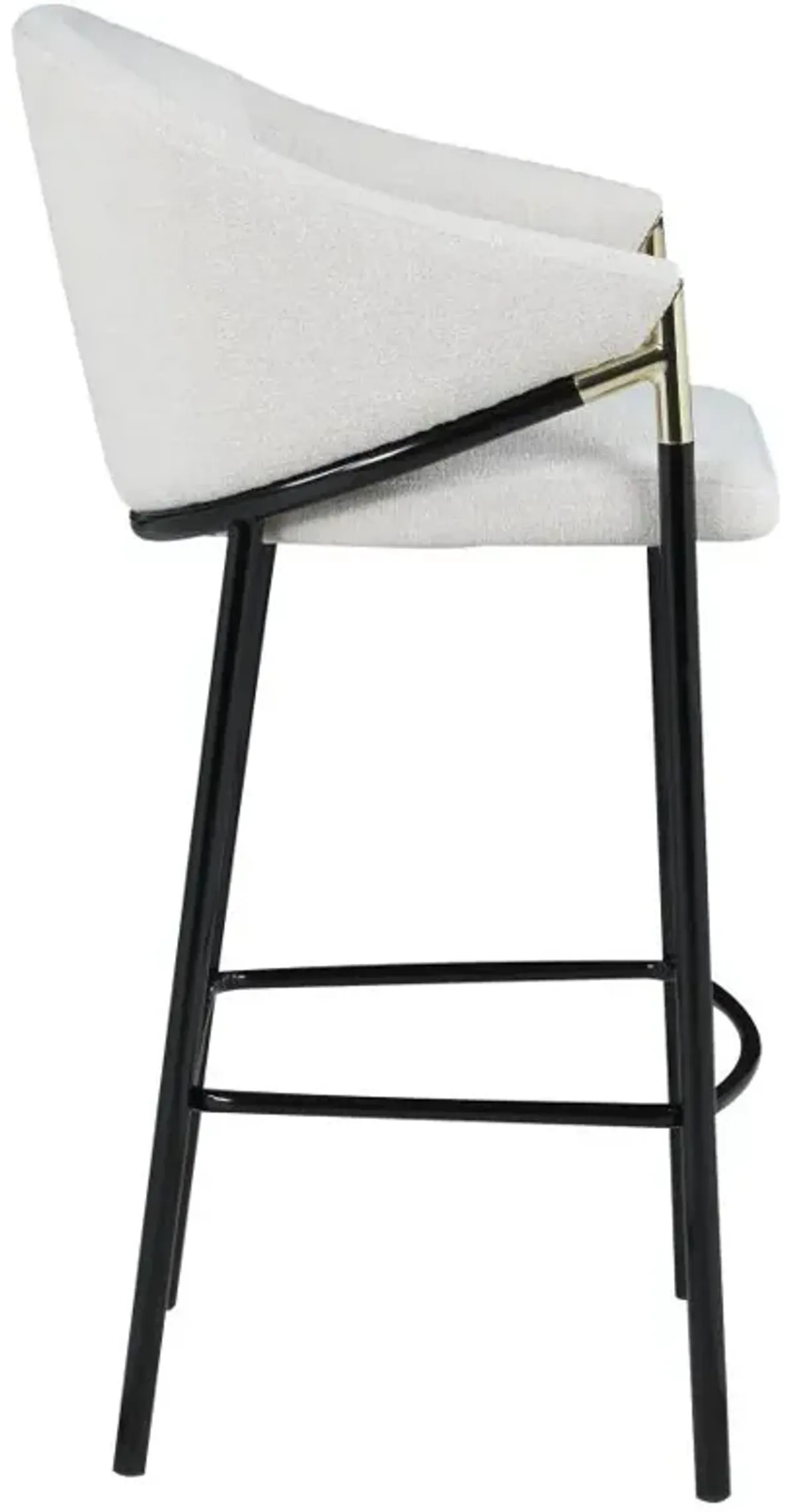 Chadwick Sloped Arm Bar Stools Beige and Glossy Black (Set of 2)