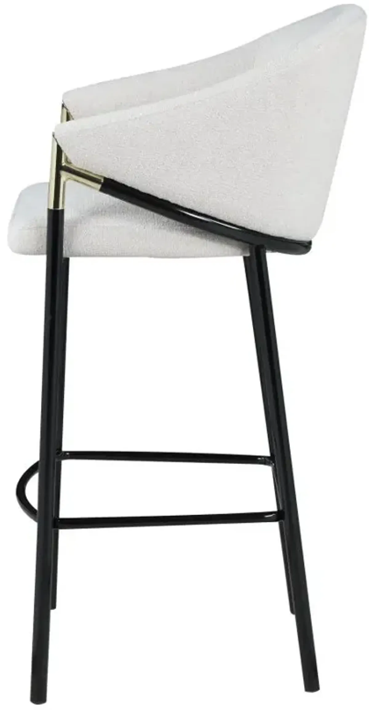 Chadwick Sloped Arm Bar Stools Beige and Glossy Black (Set of 2)