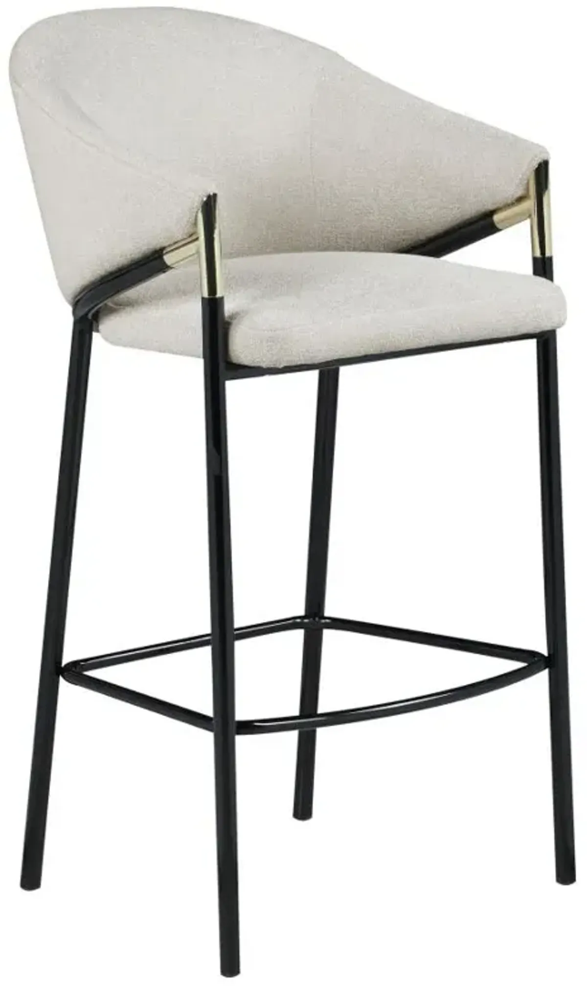 Chadwick Sloped Arm Bar Stools Beige and Glossy Black (Set of 2)