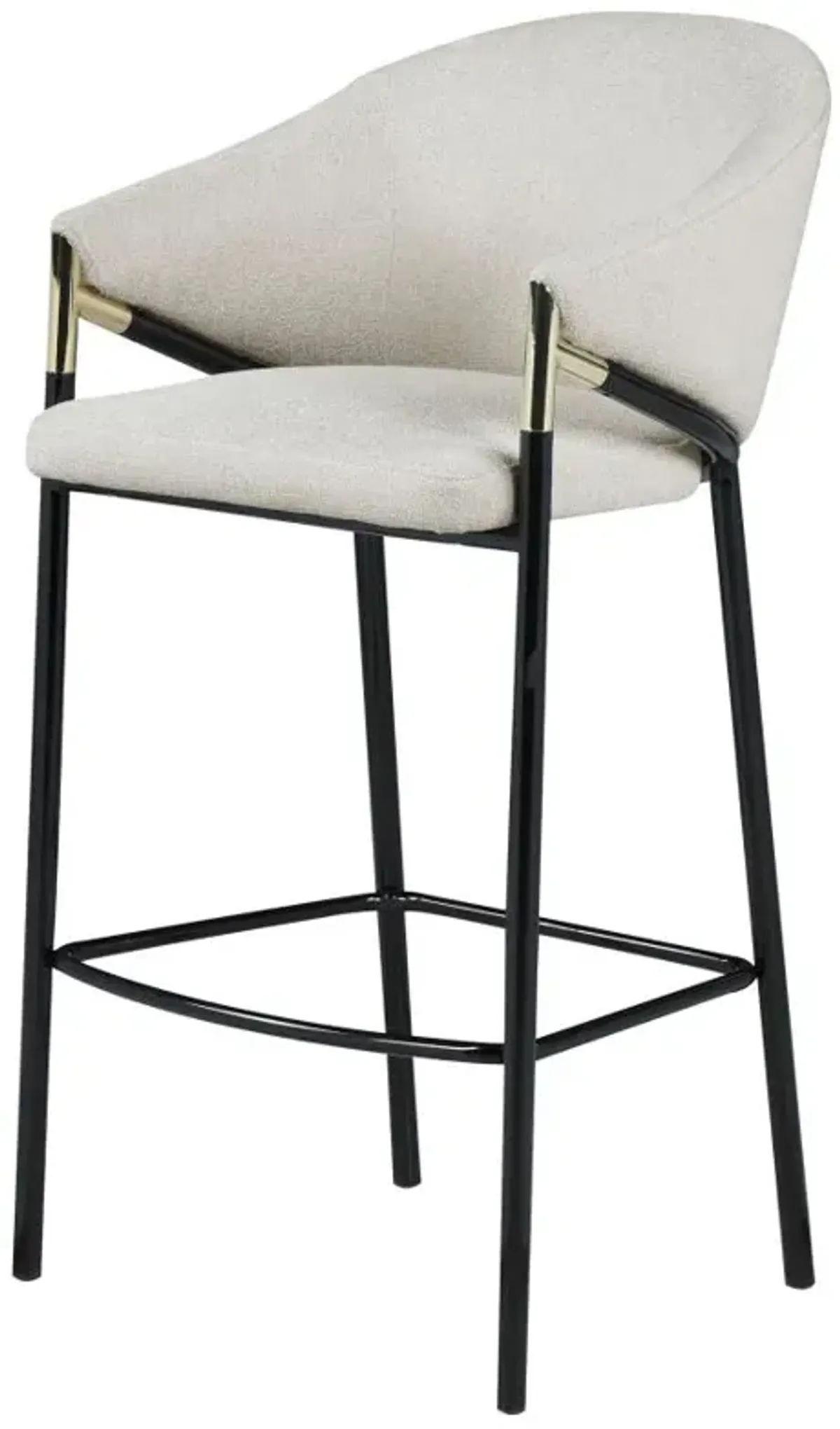 Chadwick Sloped Arm Bar Stools Beige and Glossy Black (Set of 2)