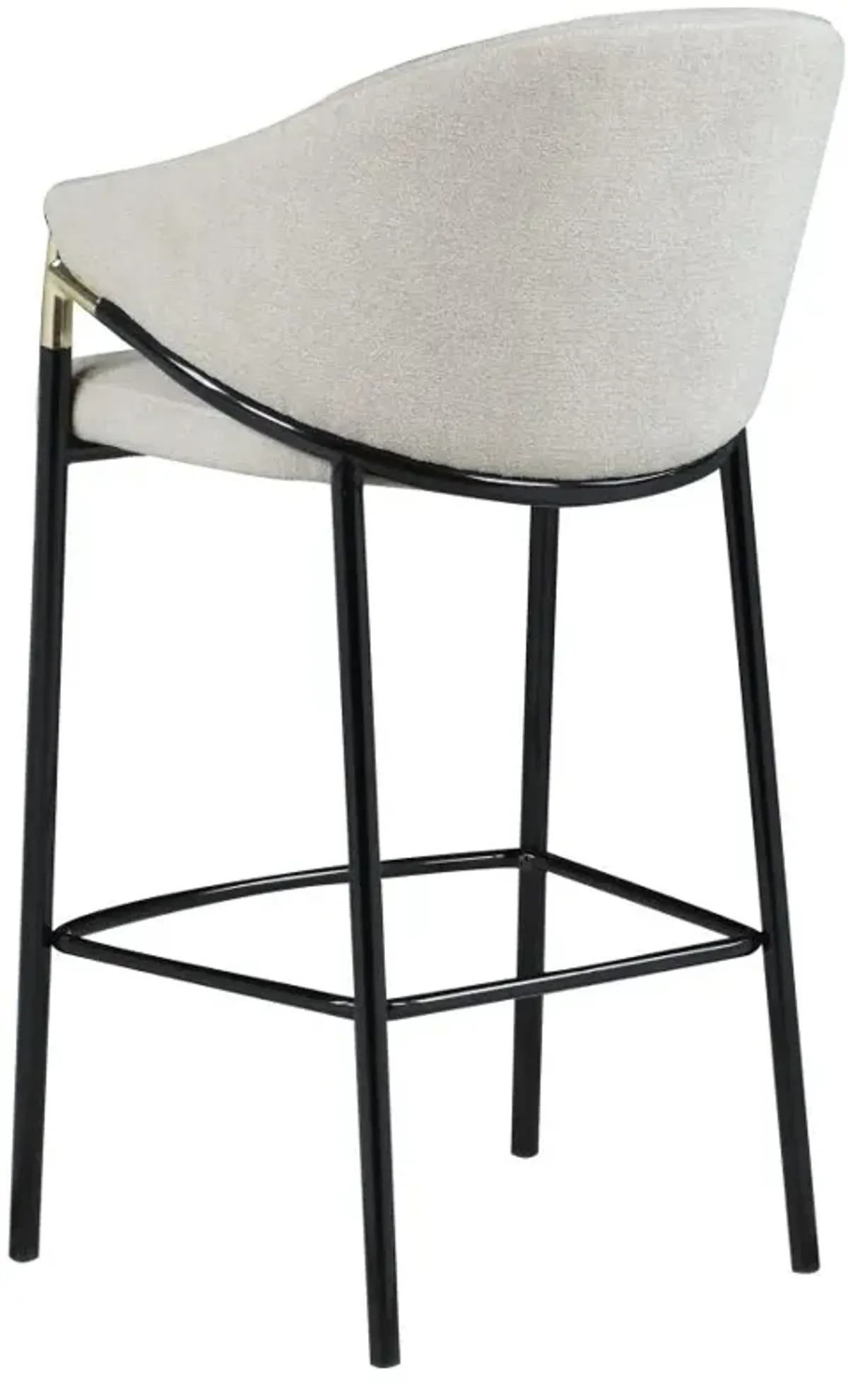 Chadwick Sloped Arm Bar Stools Beige and Glossy Black (Set of 2)