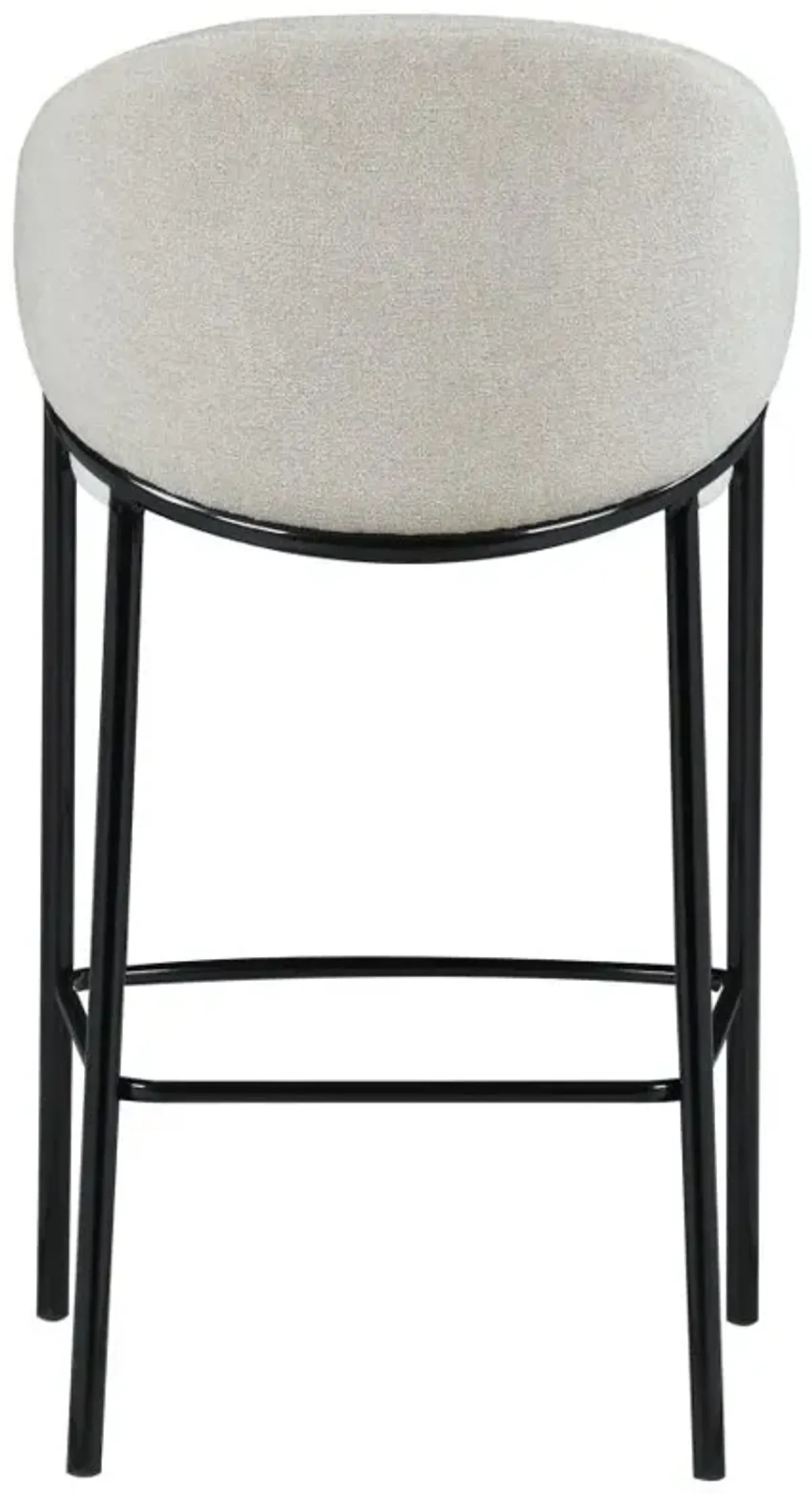 Chadwick Sloped Arm Bar Stools Beige and Glossy Black (Set of 2)