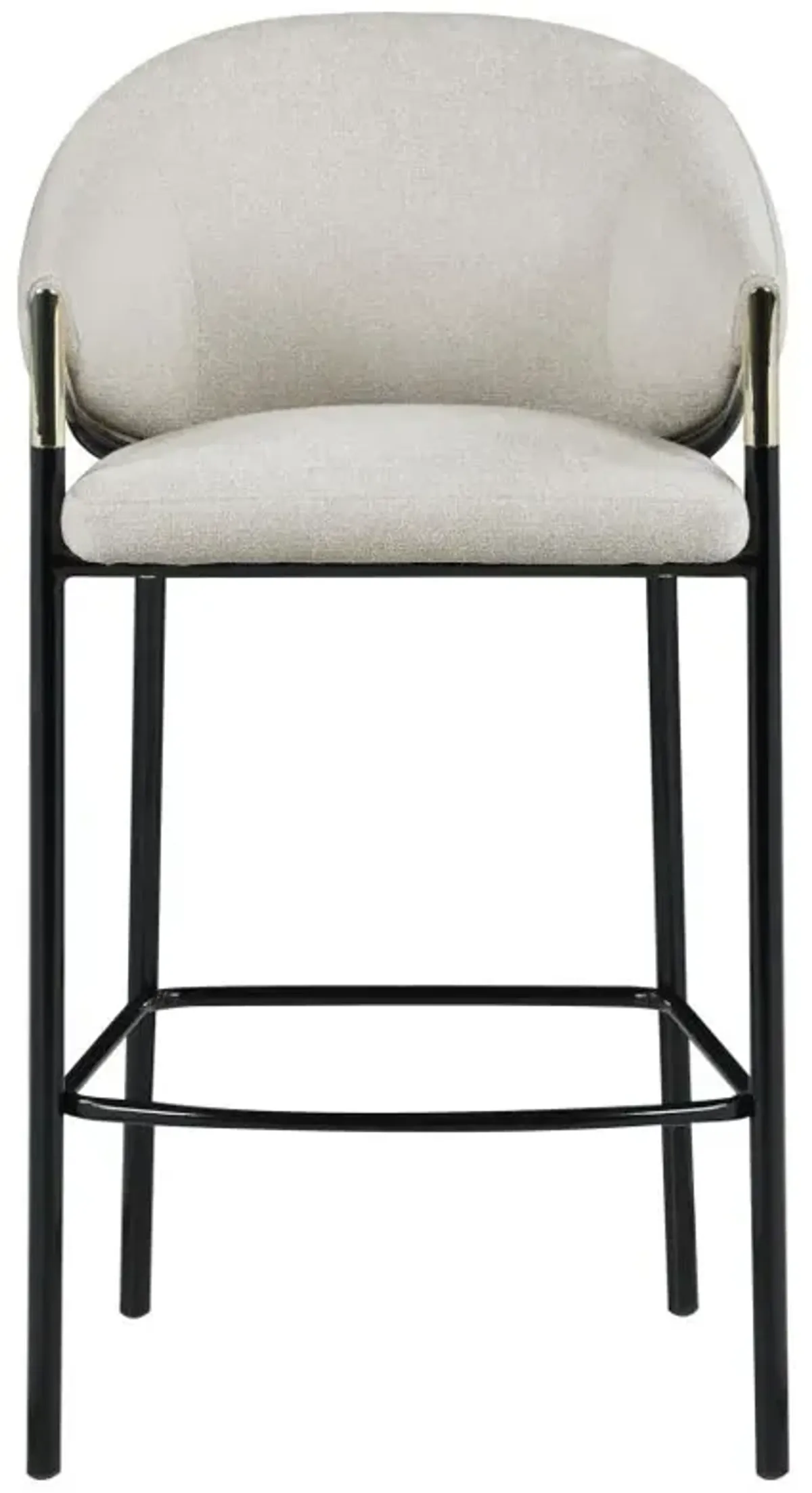 Chadwick Sloped Arm Bar Stools Beige and Glossy Black (Set of 2)