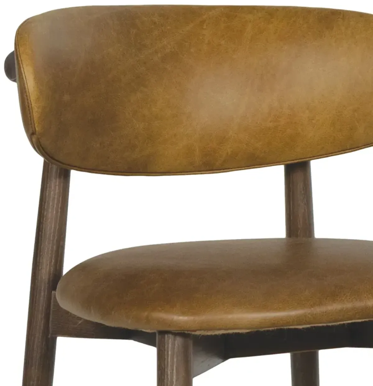 Ethan Leather Counter Stool (Brown)