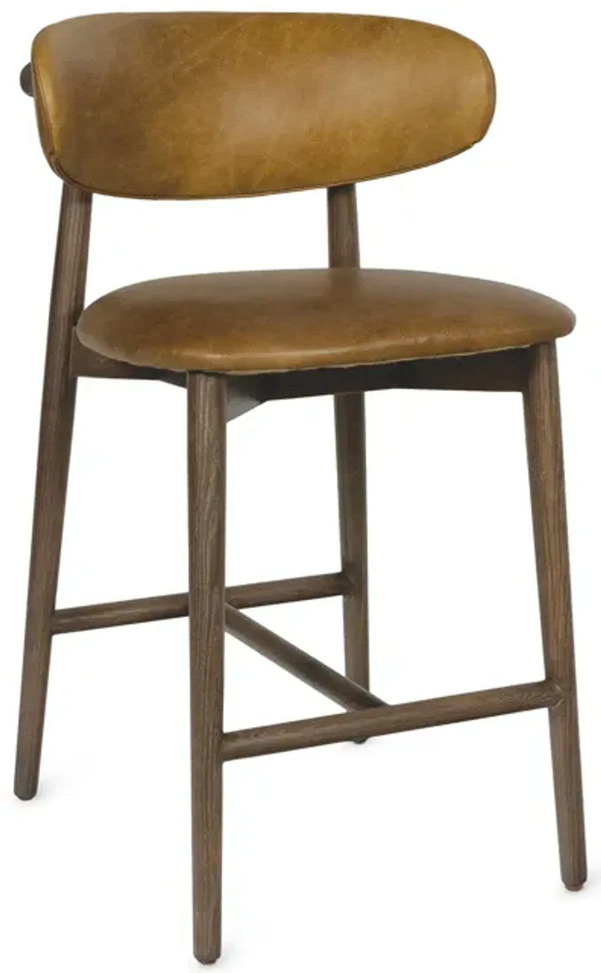 Ethan Leather Counter Stool (Brown)