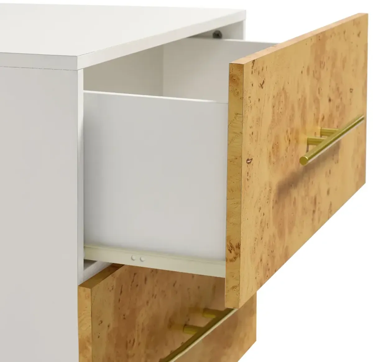 Abel 2-Drawer Burl Wood Nightstand by Modway
