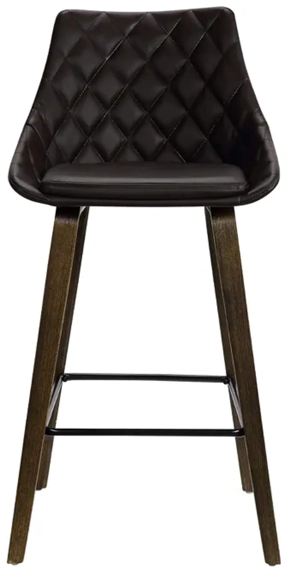 Dani 26" Brown Faux Leather Barstool in Walnut Glazed Finish