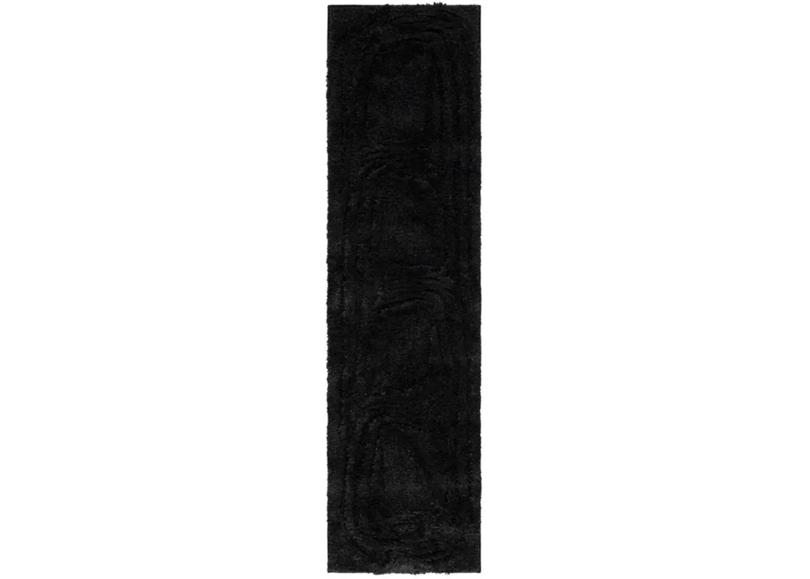 HI-LO SHAG 214 Black 2'-2' X 5' Runner Rug