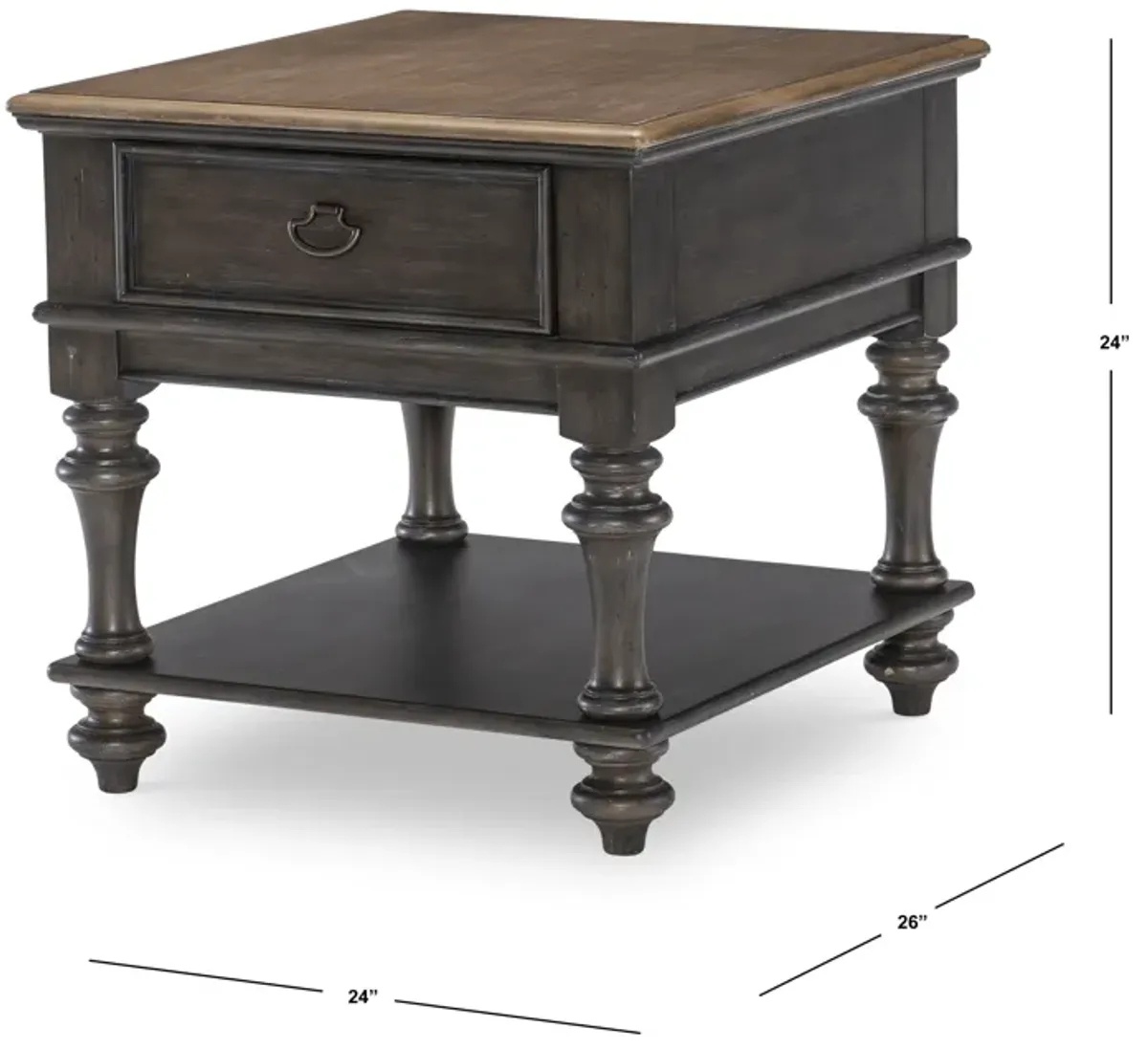 Kingston (Sandalwood Brown + Dark Sable) End Table