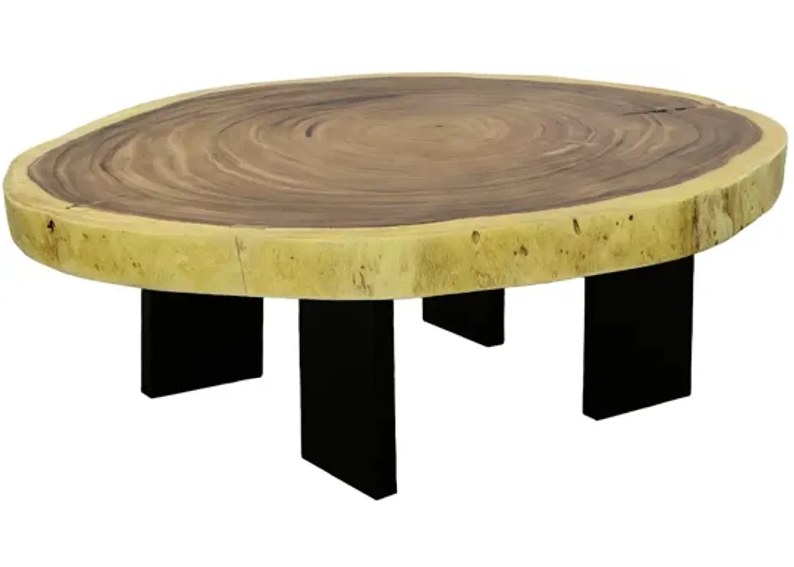 Floating Coffee Table With Black Legs, Natural, Size Varies