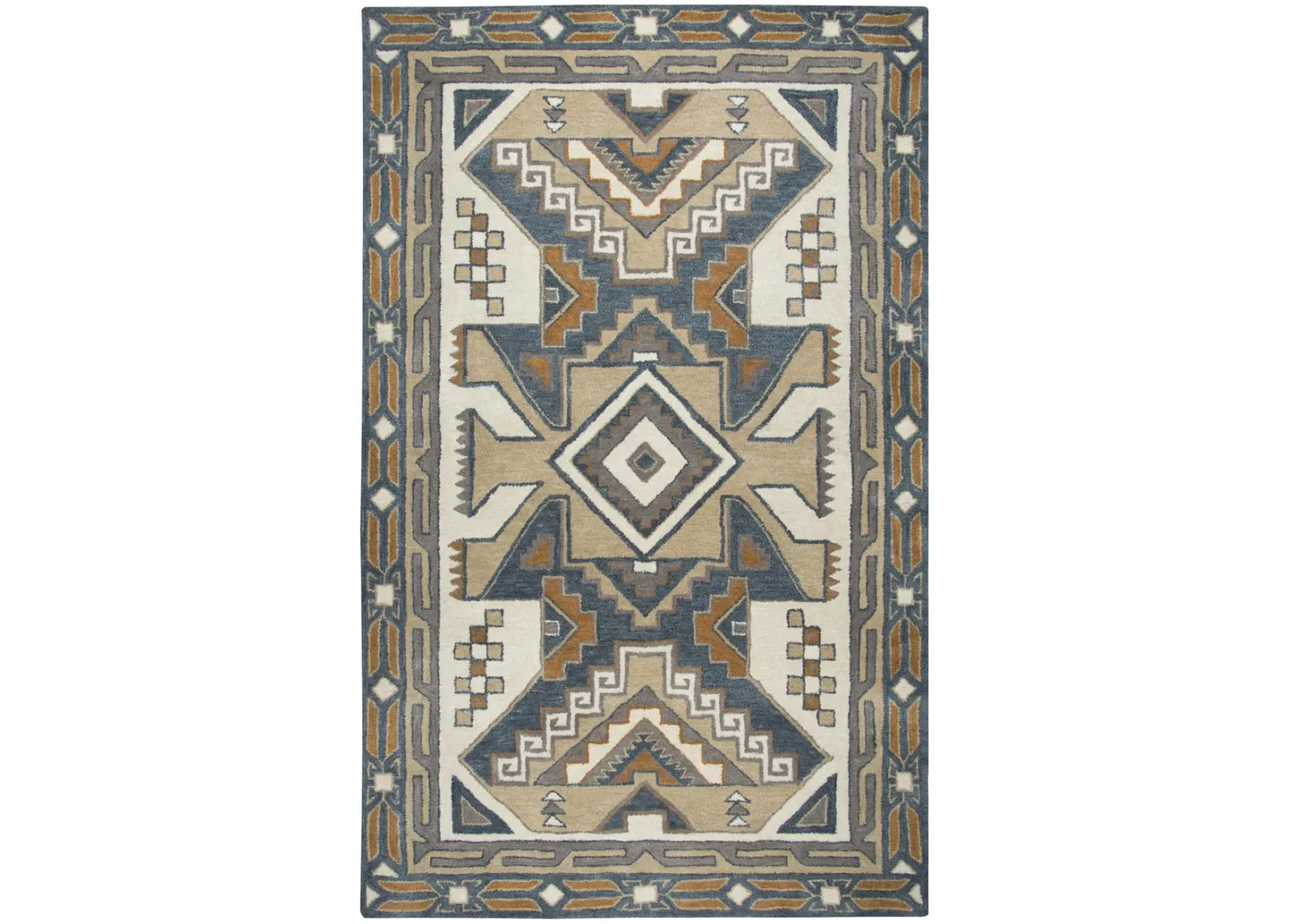 Southwest Gray/Tan Southwest/Tribal Wool 3' x 5' Rectangle Rug