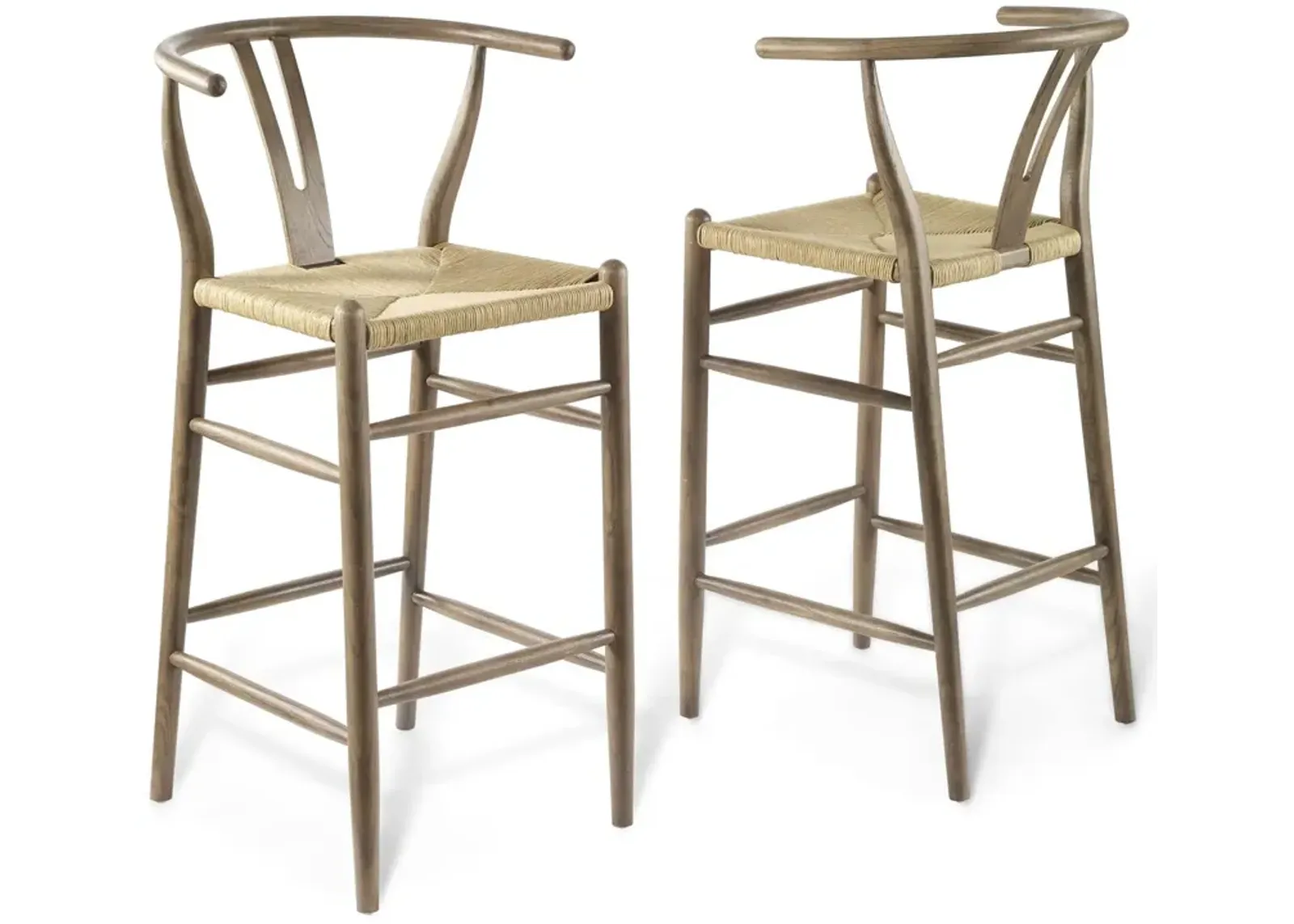 Amish Wood Bar Stool Set of 2