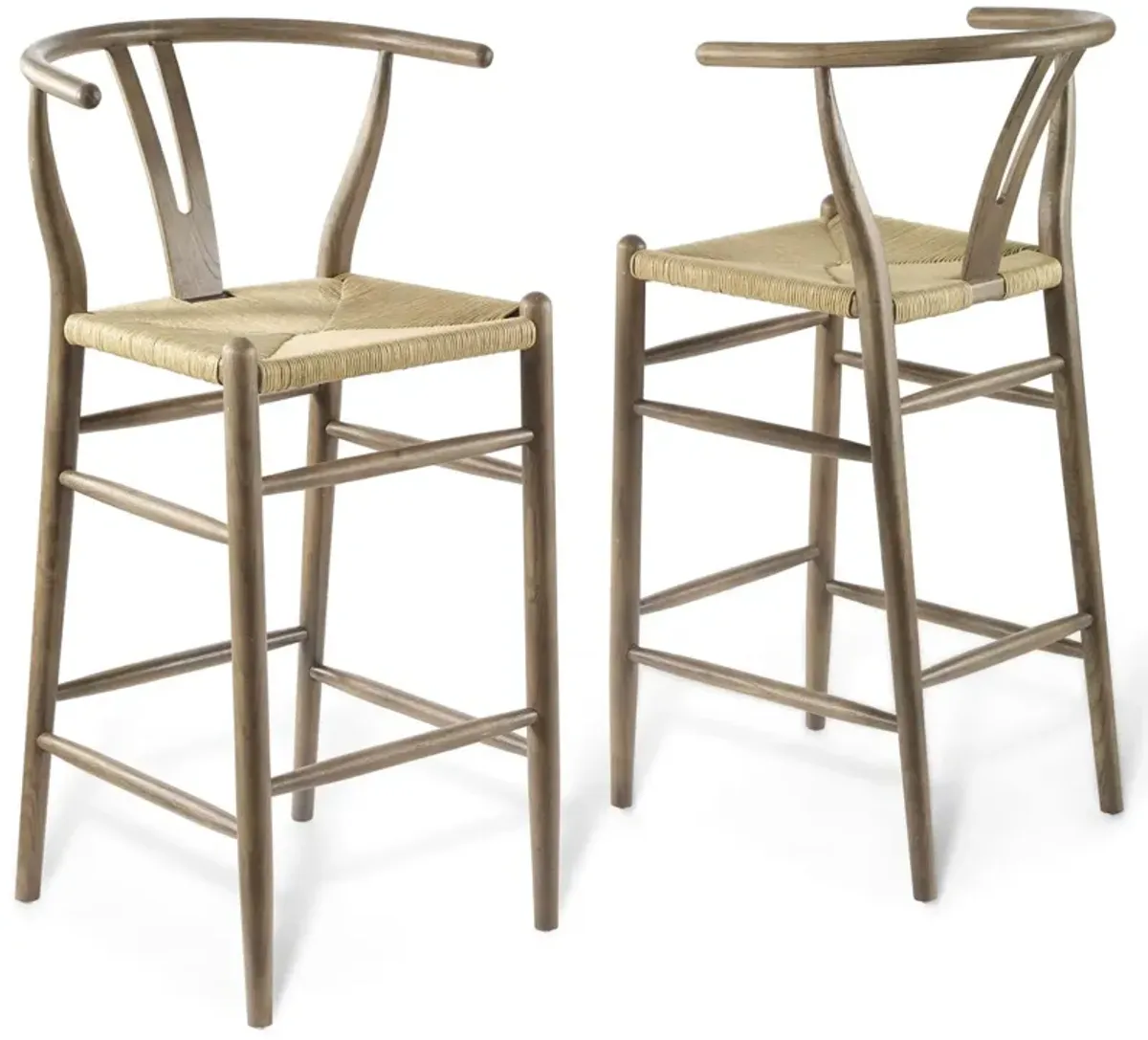 Amish Wood Bar Stool Set of 2