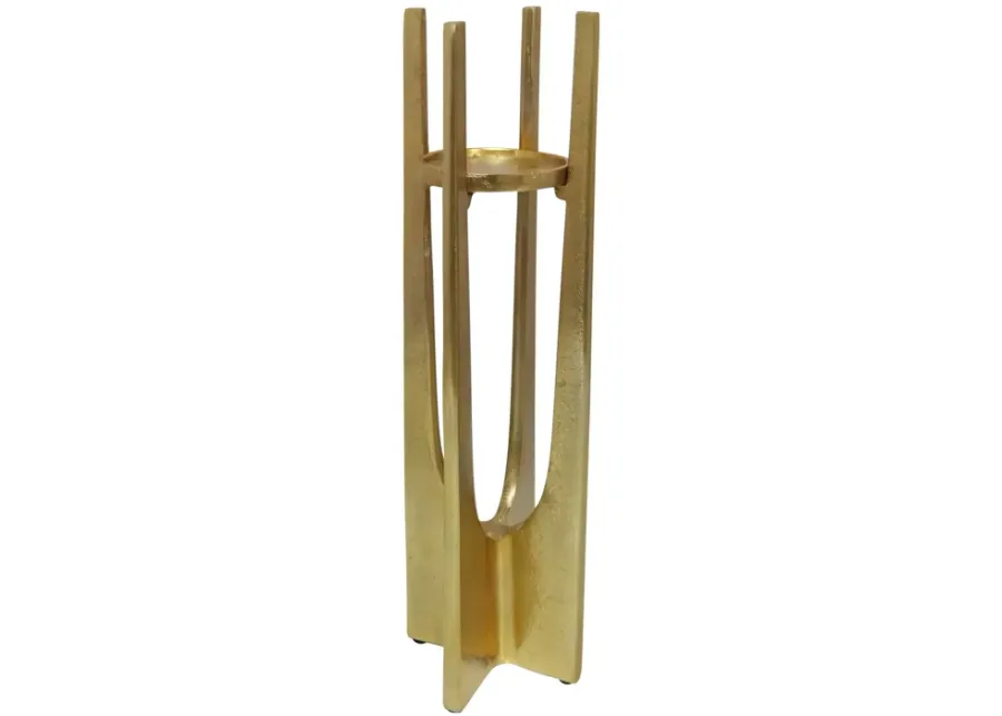 Metal, 16" Pillar Candle Holder, Gold