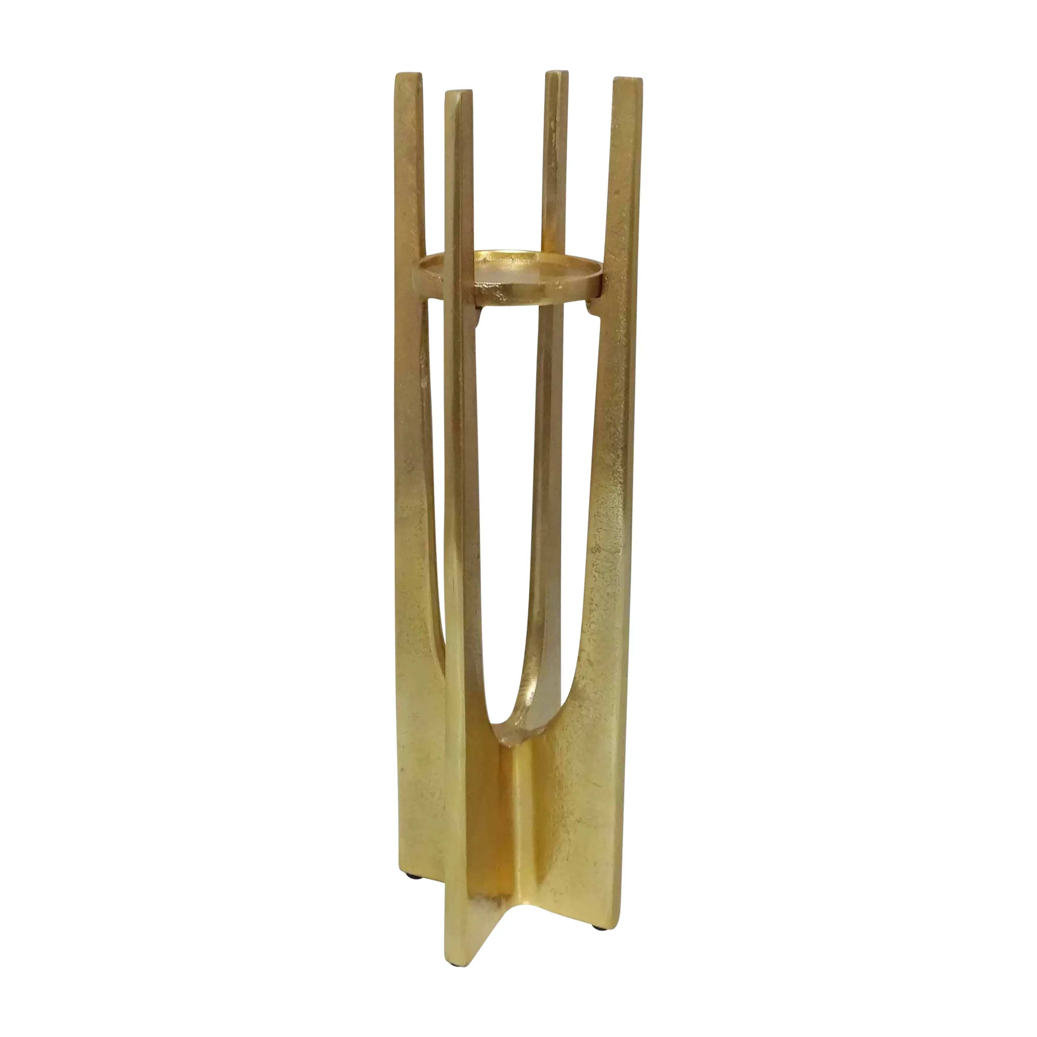 Metal, 16" Pillar Candle Holder, Gold