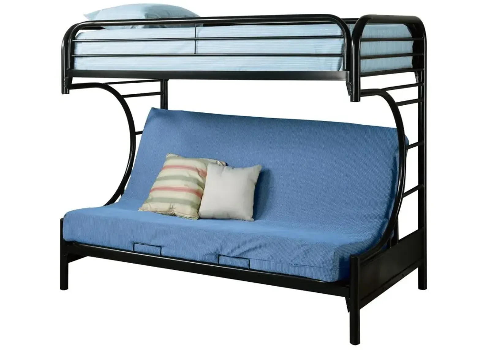 Montgomery Twin Over Futon Bunk Bed Glossy Black