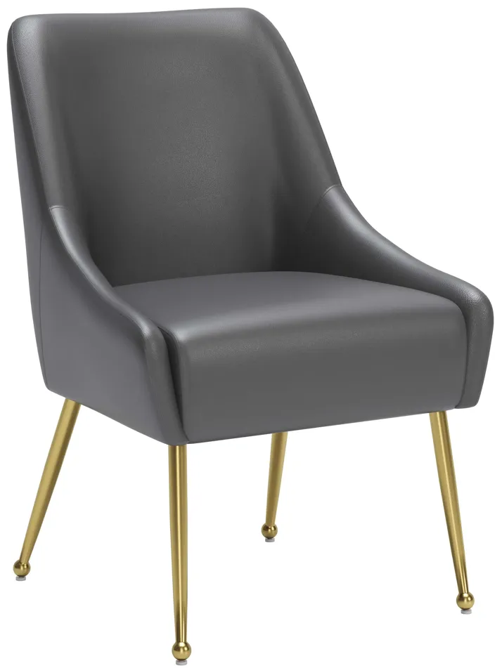 Maxine Dining Chair Gray & Gold