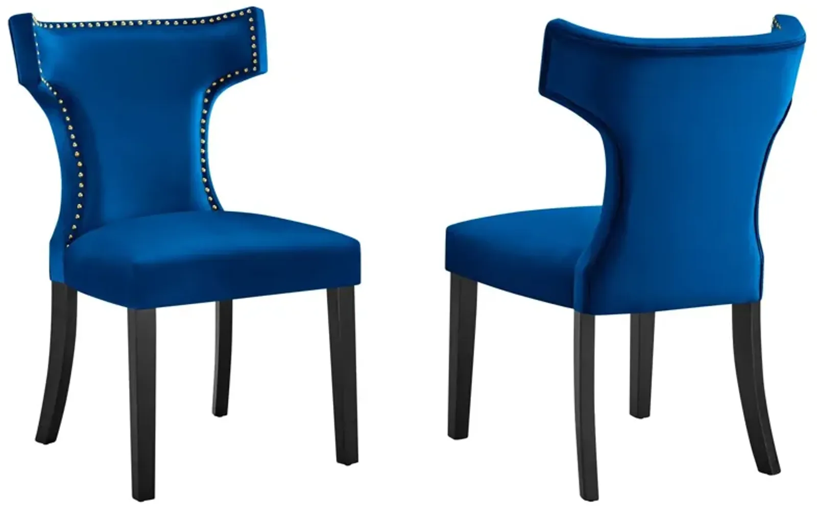 Curve Performance Velvet Dining Chairs - Set of 2