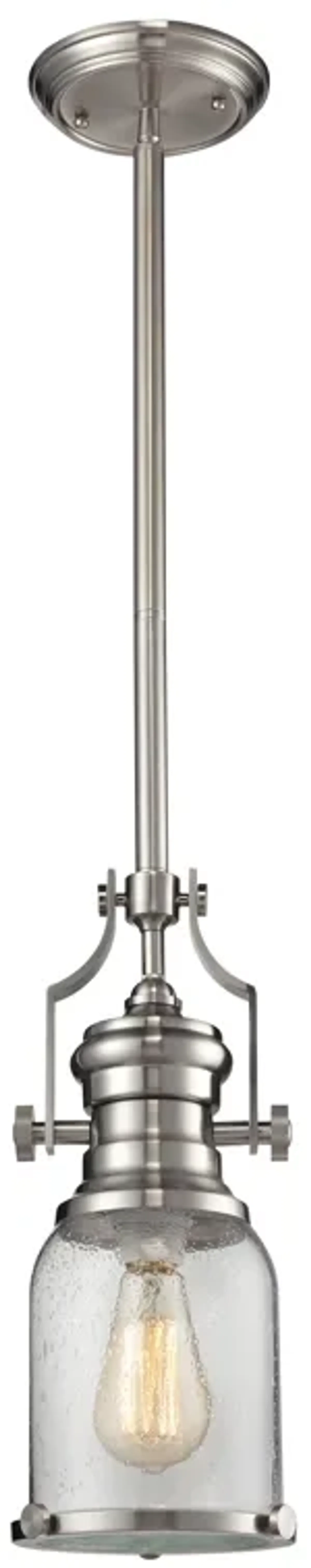 Chadwick 8" Wide 1-Light Mini Pendant - Satin Nickel