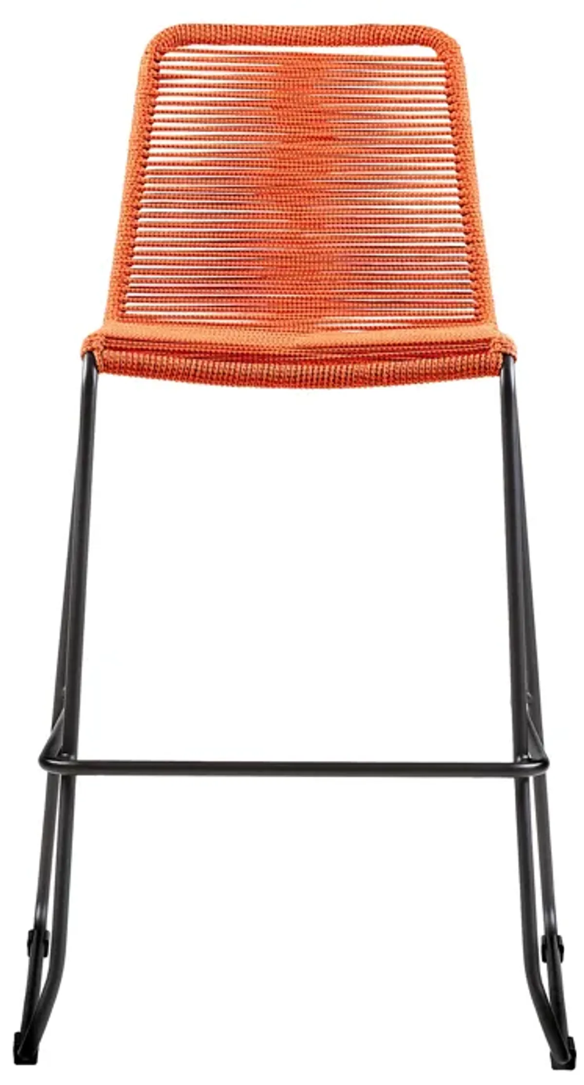 Shasta 26" Outdoor Metal and Tangerine Rope Stackable Counter Stool - Set of 2