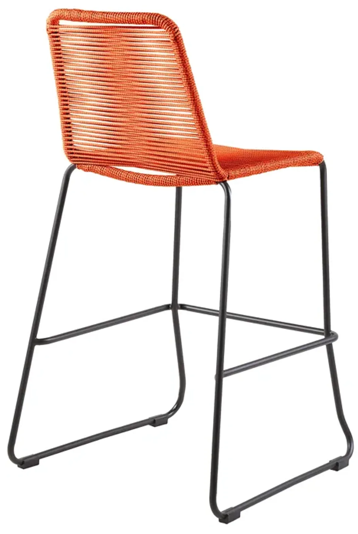 Shasta 26" Outdoor Metal and Tangerine Rope Stackable Counter Stool - Set of 2