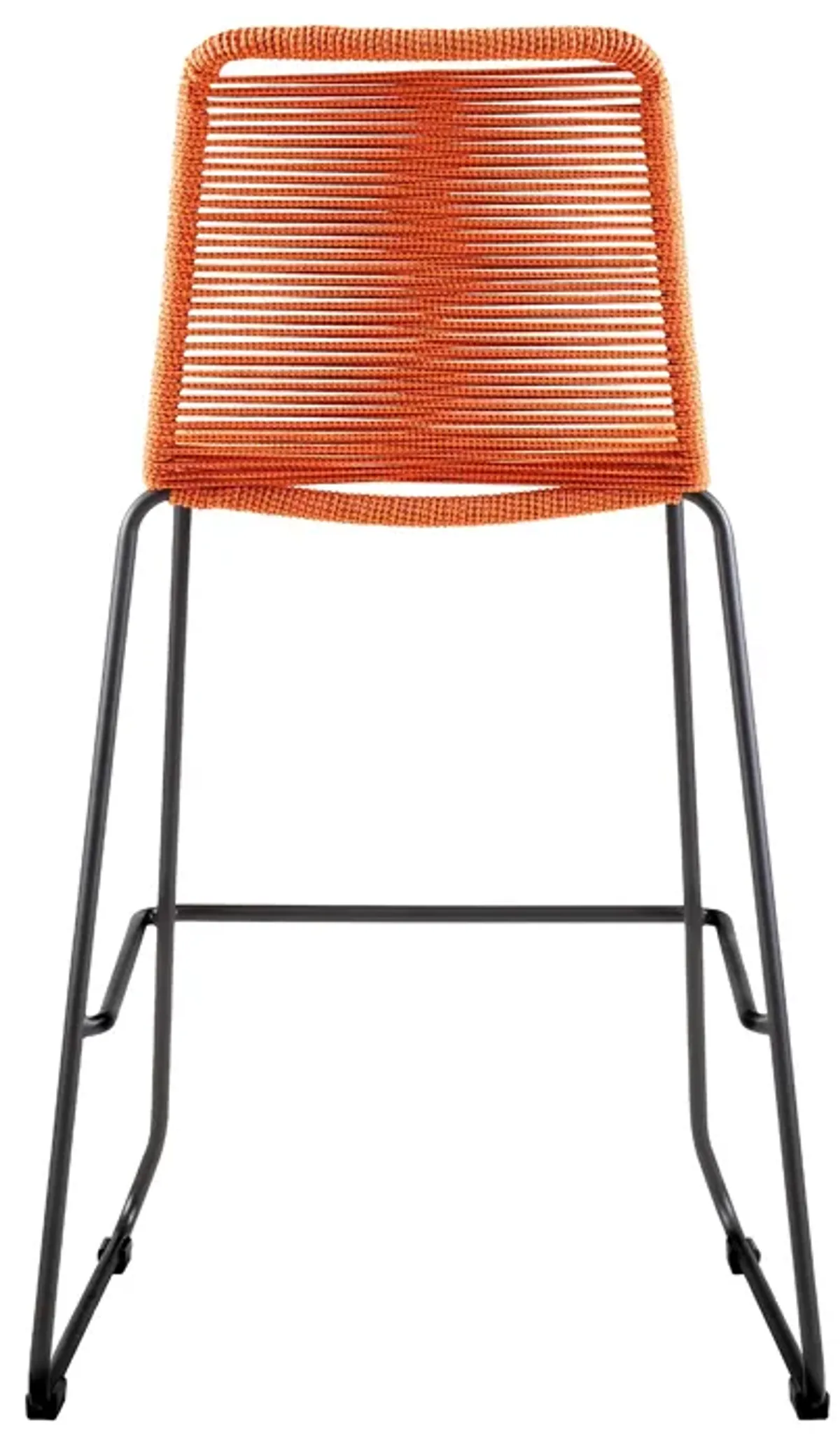 Shasta 26" Outdoor Metal and Tangerine Rope Stackable Counter Stool - Set of 2