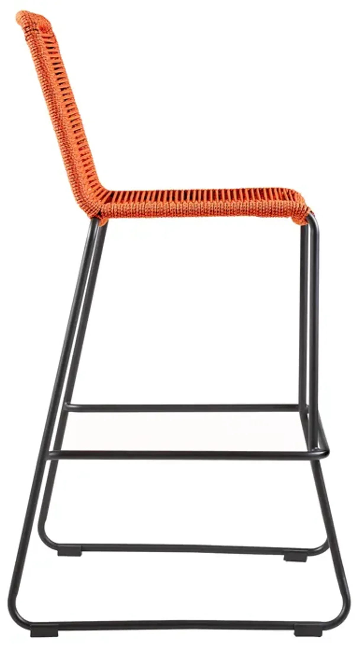 Shasta 26" Outdoor Metal and Tangerine Rope Stackable Counter Stool - Set of 2