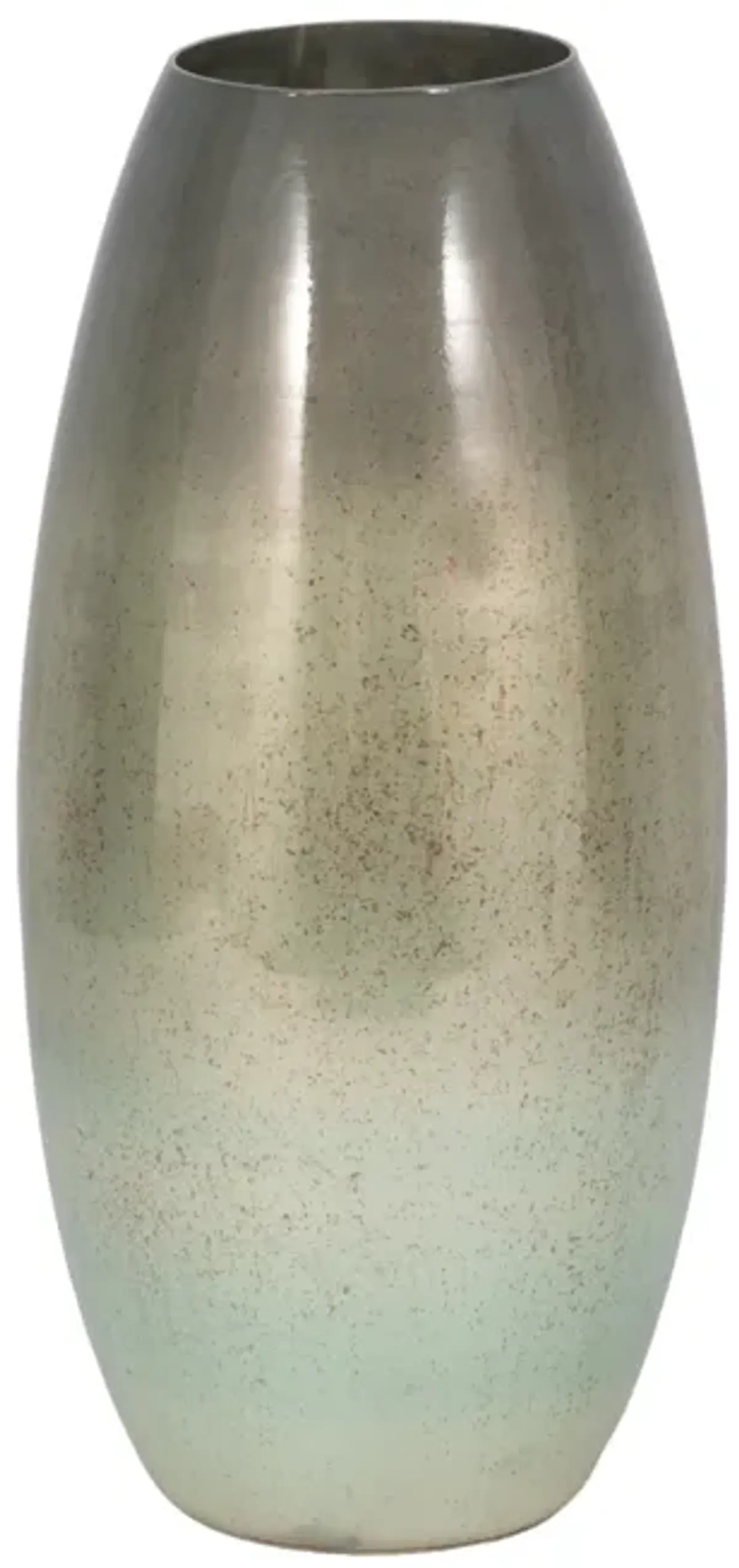 17" Curved Glass Vase Green Mercury Ombre, Multi