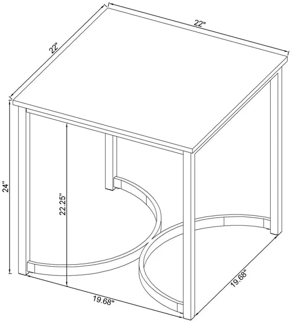 Leona Faux Marble Square End Table White and Satin Nickel