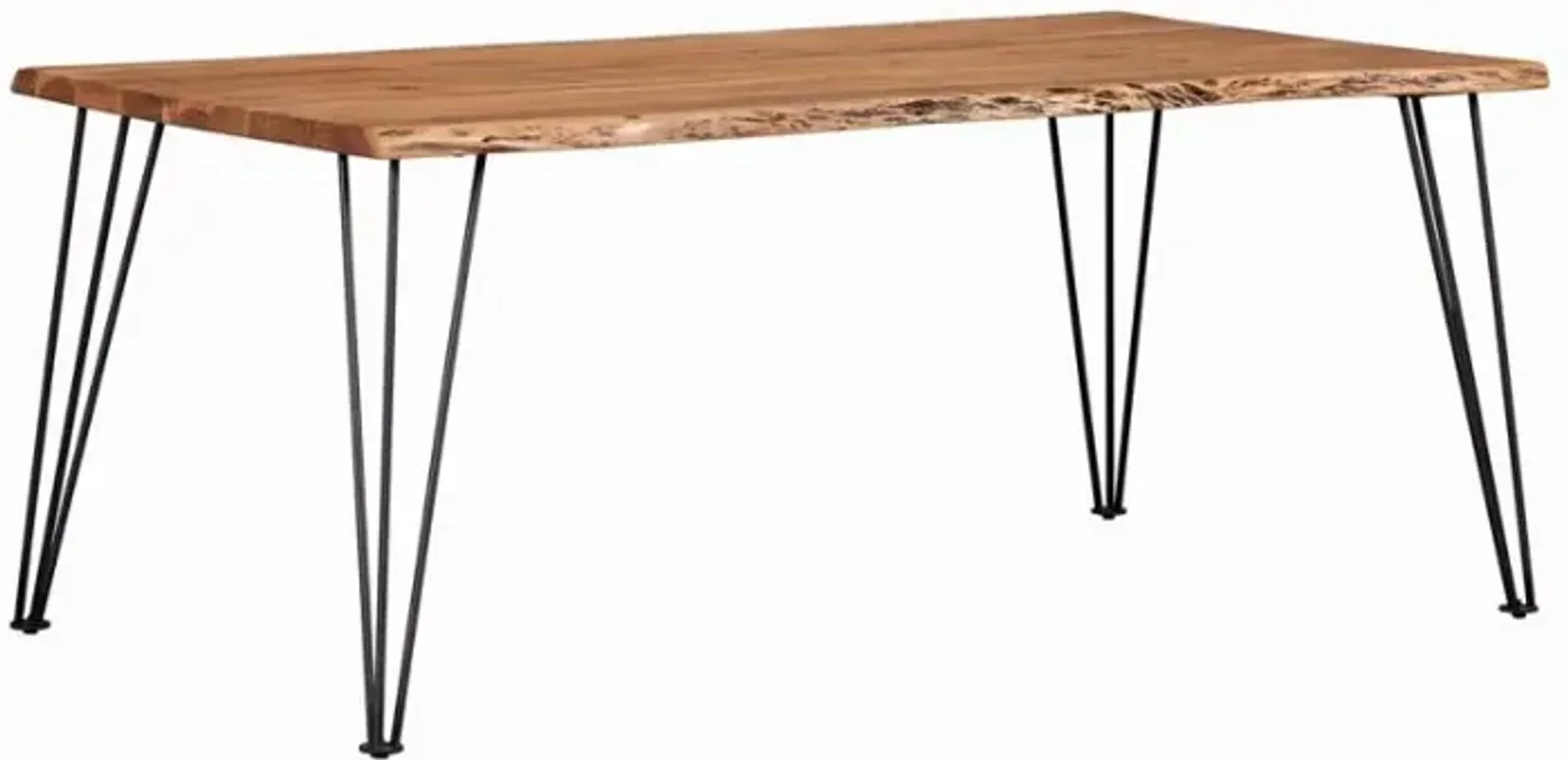 Abigail Rectangular Dining Table Natural Acacia And Matte Black