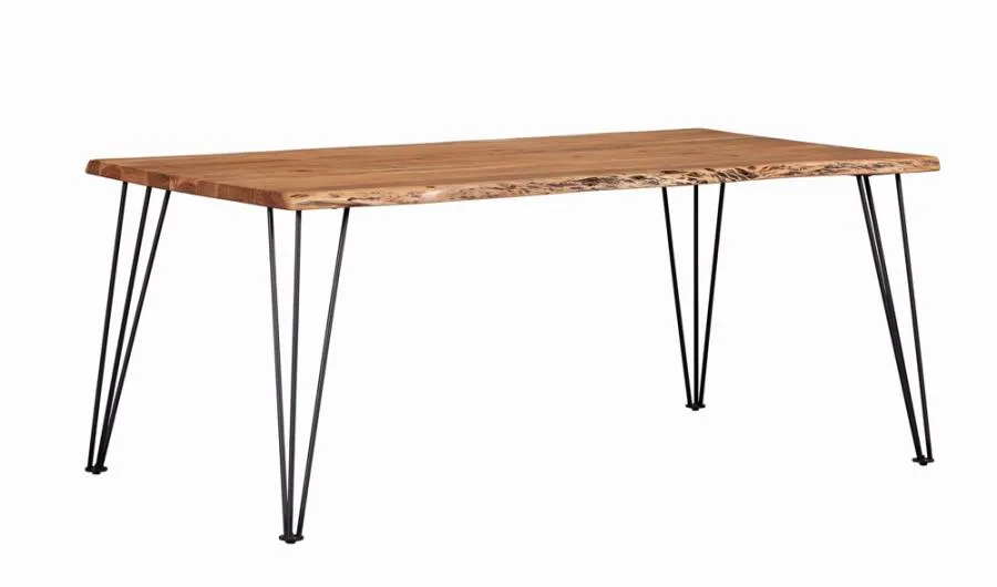 Abigail Rectangular Dining Table Natural Acacia And Matte Black