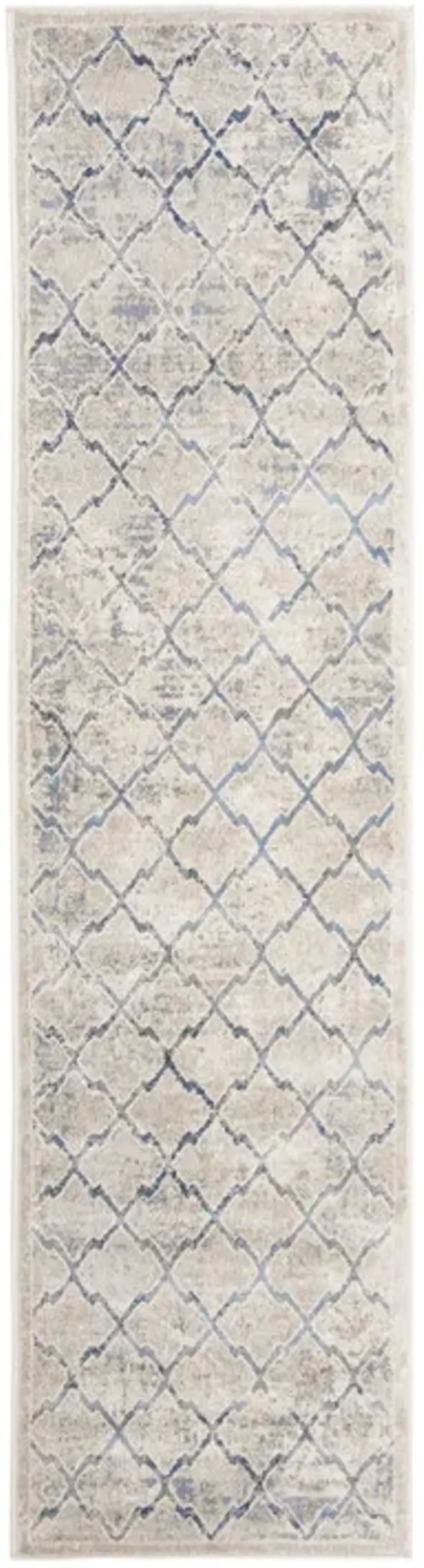 Brentwood 809 Light Grey / Blue 2' X 4' Accent Powerloomed Rug