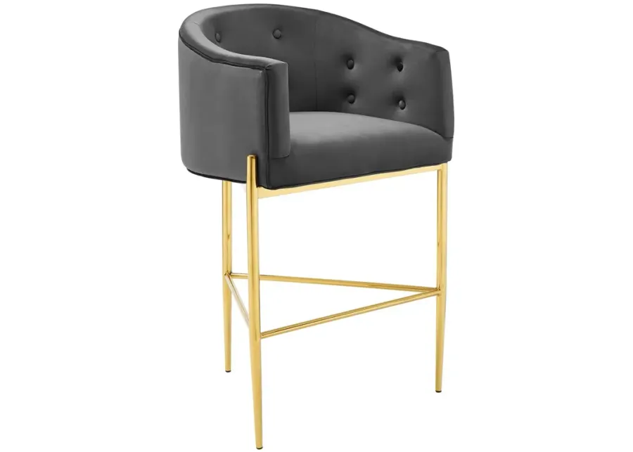 Savour Tufted Performance Velvet Bar Stool