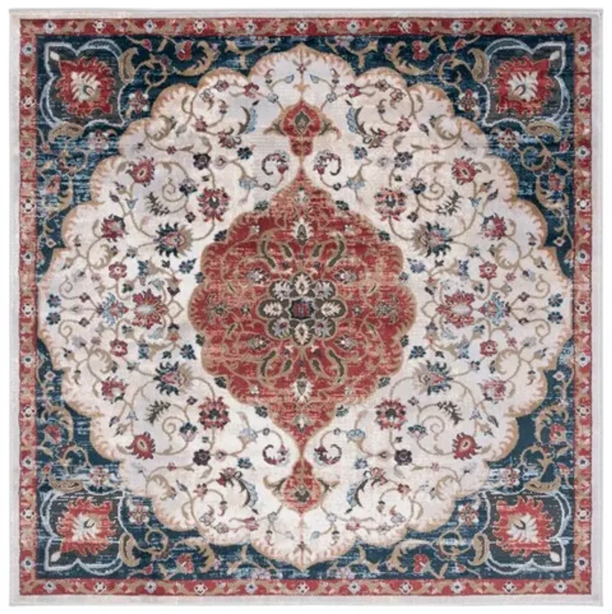 ROSEWOOD 114 Red 6'-7' X 6'-7' Square Square Rug