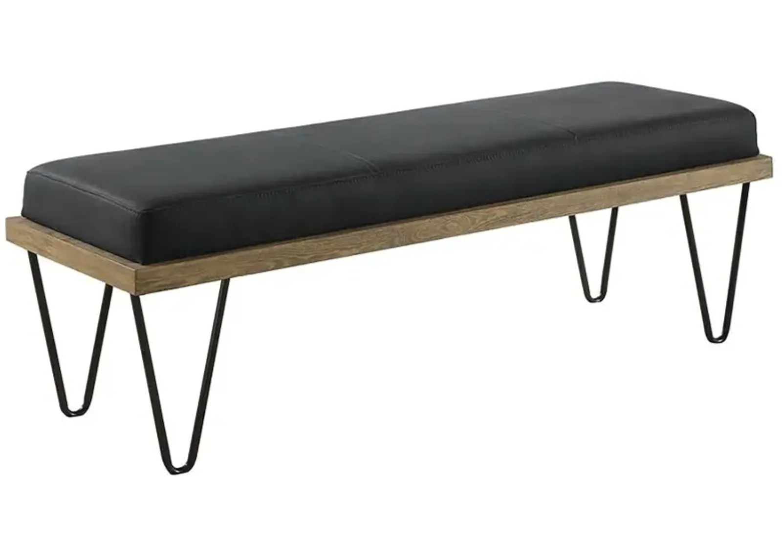 Chad Upholstered Bench with Hairpin Legs Dark Blue