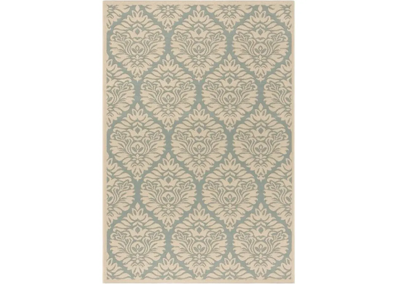 LINDEN 135 Collection LND135K-4 Aqua / Cream 4' X 6'