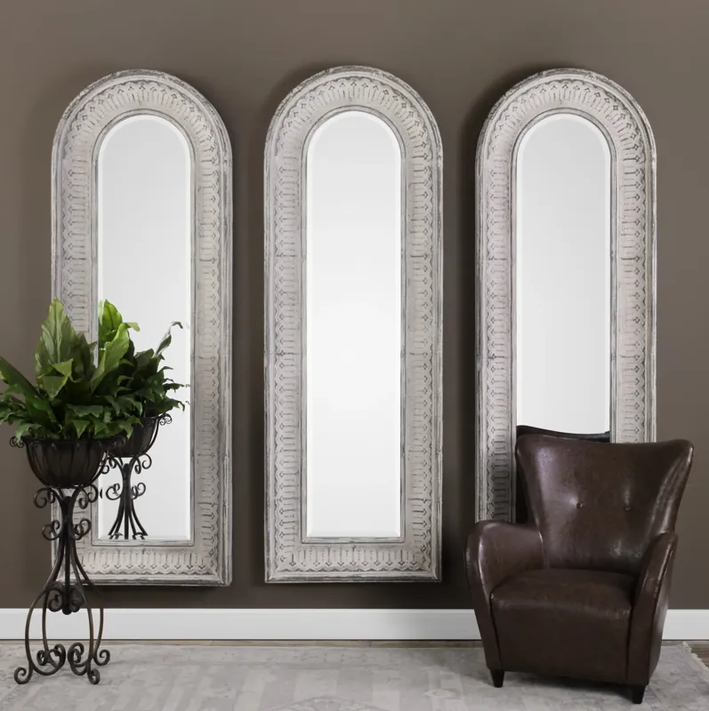 Argenton Aged Gray Arch Mirror