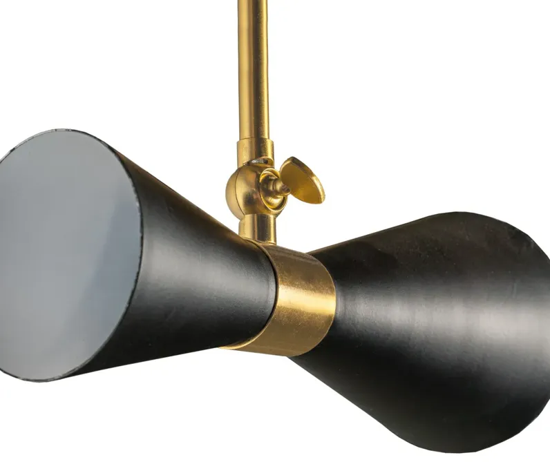 Calvin One Armed Black and Brass Metal Wall Sconce