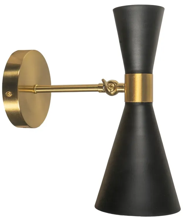 Calvin One Armed Black and Brass Metal Wall Sconce