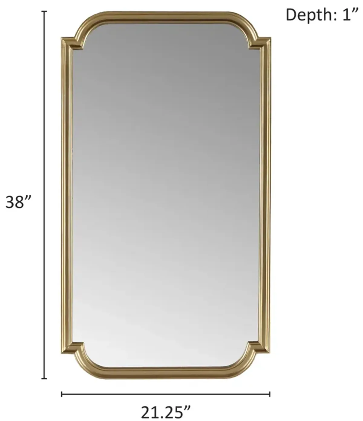 Madison Park Adelaide Gold Gold Scalloped Wood Wall Mirror