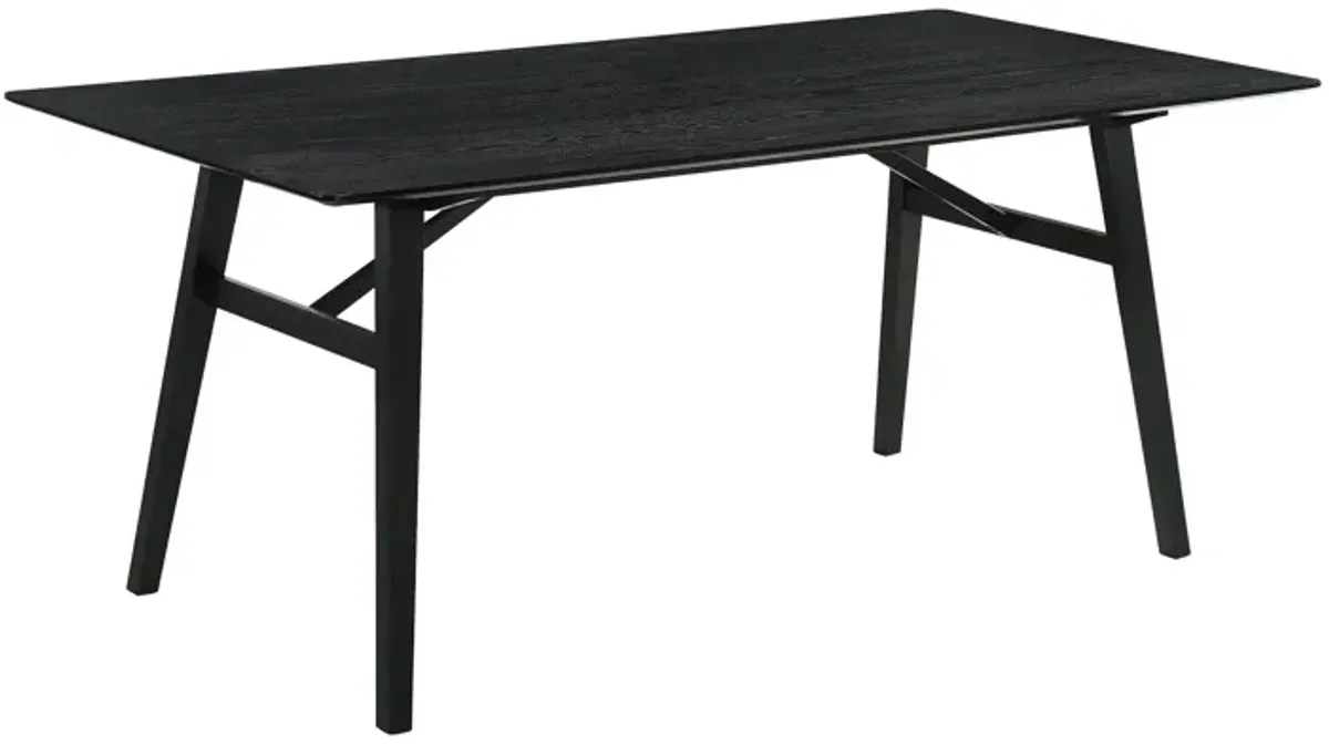 Channell Wood Dining Table in Black Finish