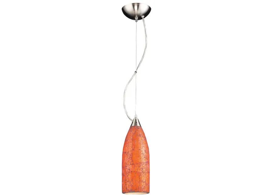 VENITO COLLECTION 1-LIGHT PENDANT in SATIN NICKEL with AUTUMN SUNSET GLASS