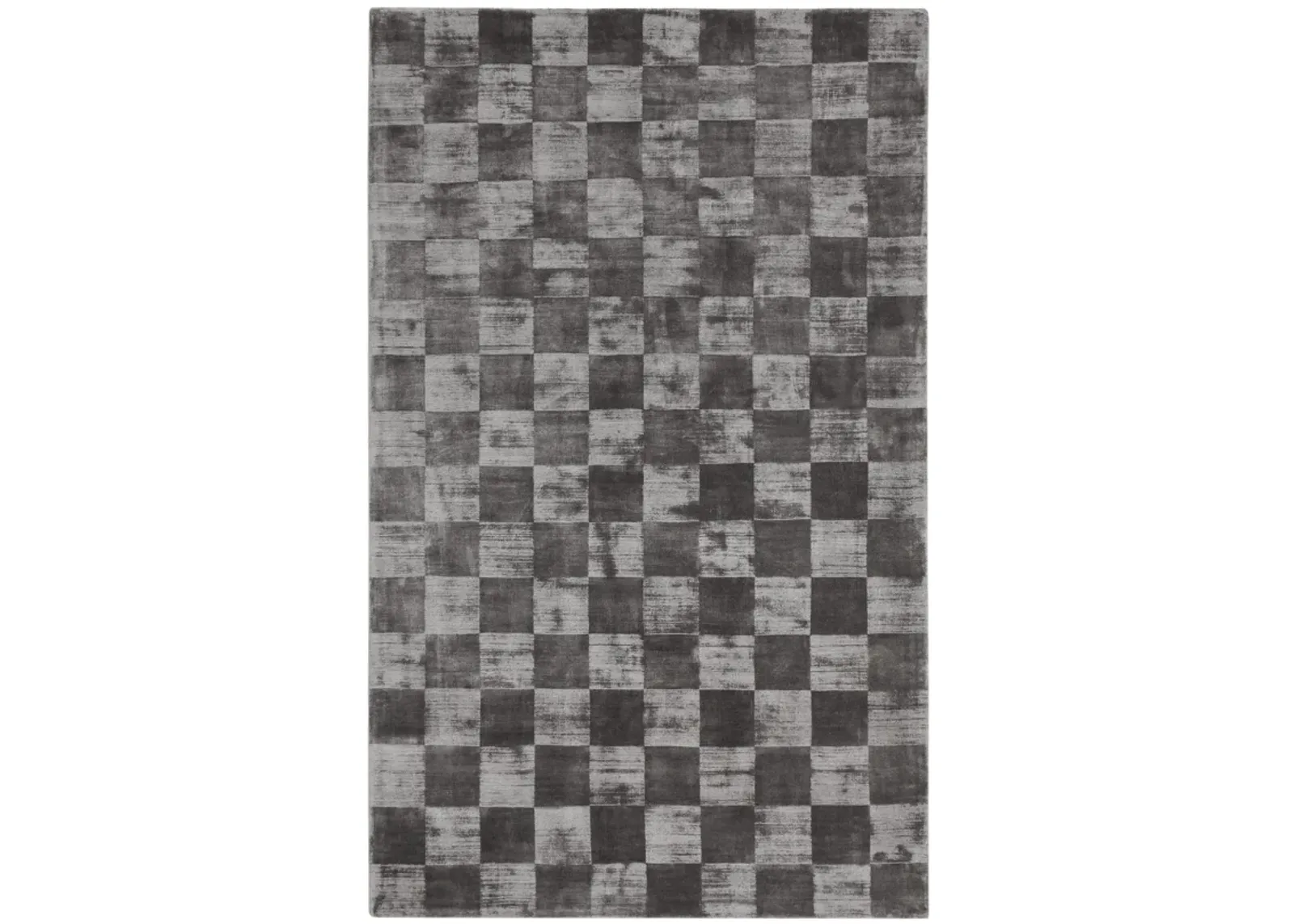 Berlin 8'x10' Indoor Soft Fabric Handwoven Checkered Charcoal Accent Area Rug