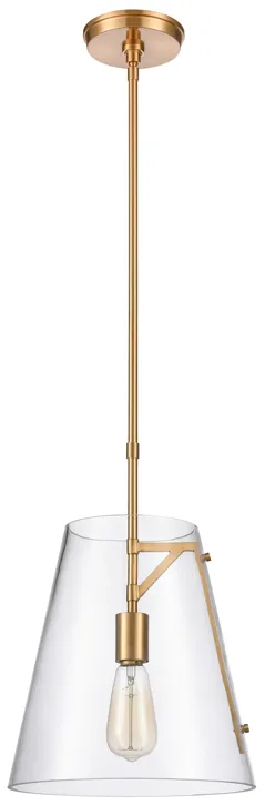 Trustle 11" Wide 1-Light Pendant - Satin Brass