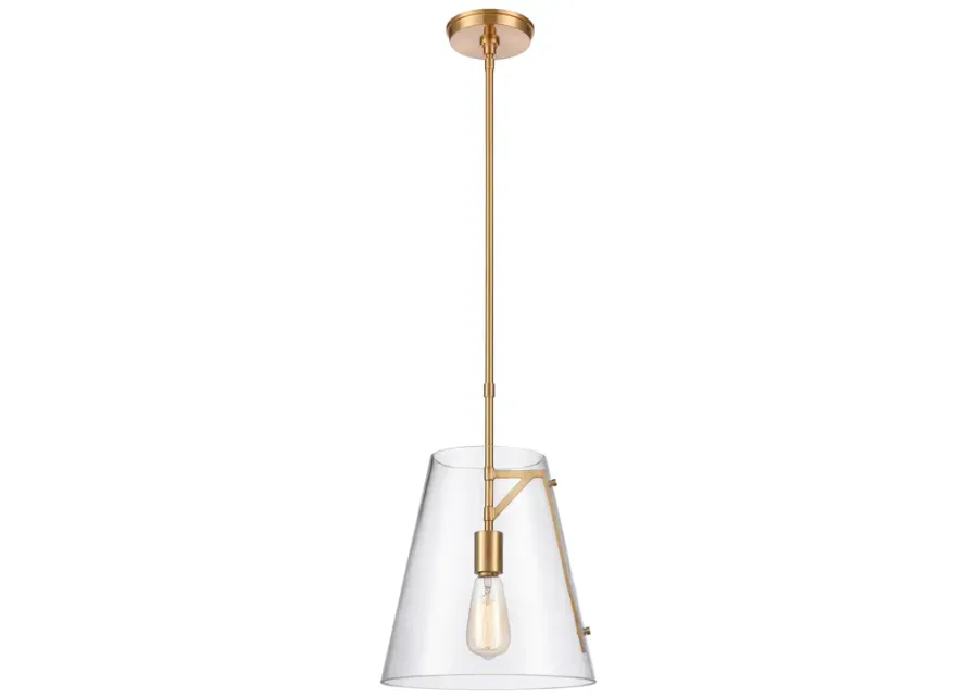 Trustle 11" Wide 1-Light Pendant - Satin Brass