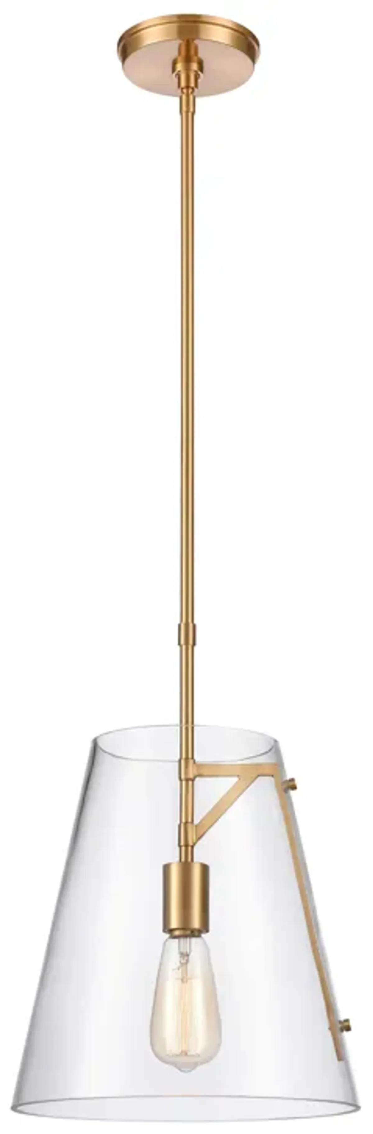 Trustle 11" Wide 1-Light Pendant - Satin Brass