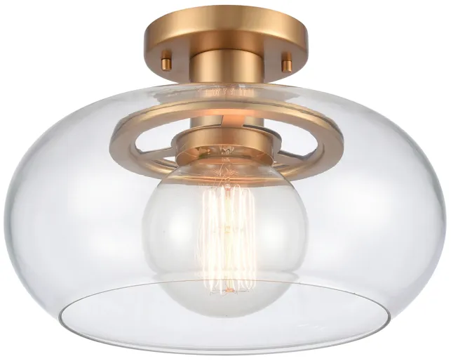 Clement 13'' Wide 1-Light Semi Flush Mount - Brushed Gold