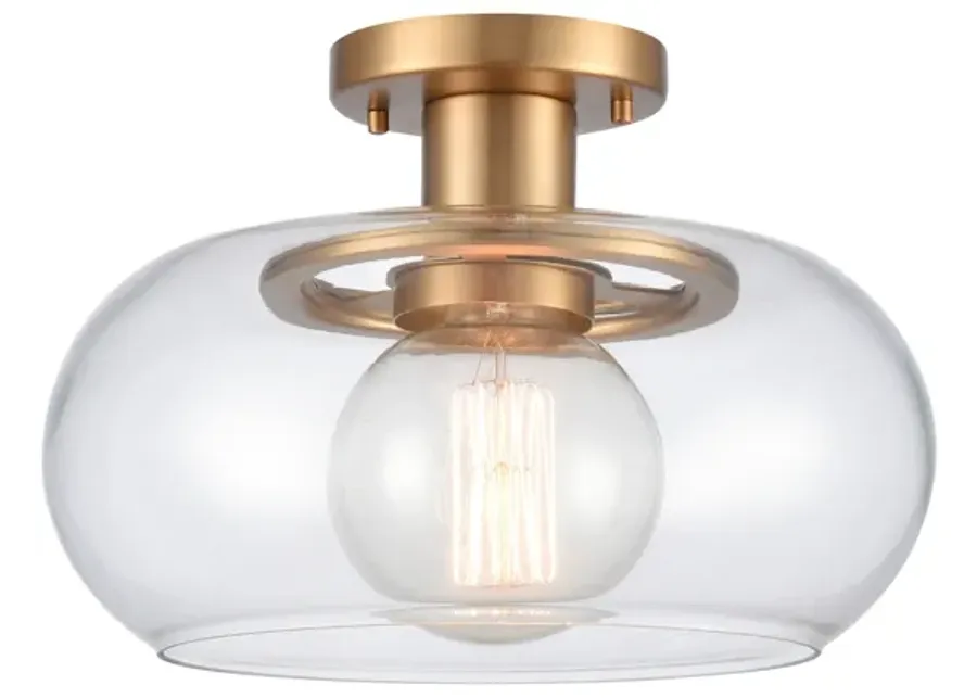 Clement 13'' Wide 1-Light Semi Flush Mount - Brushed Gold