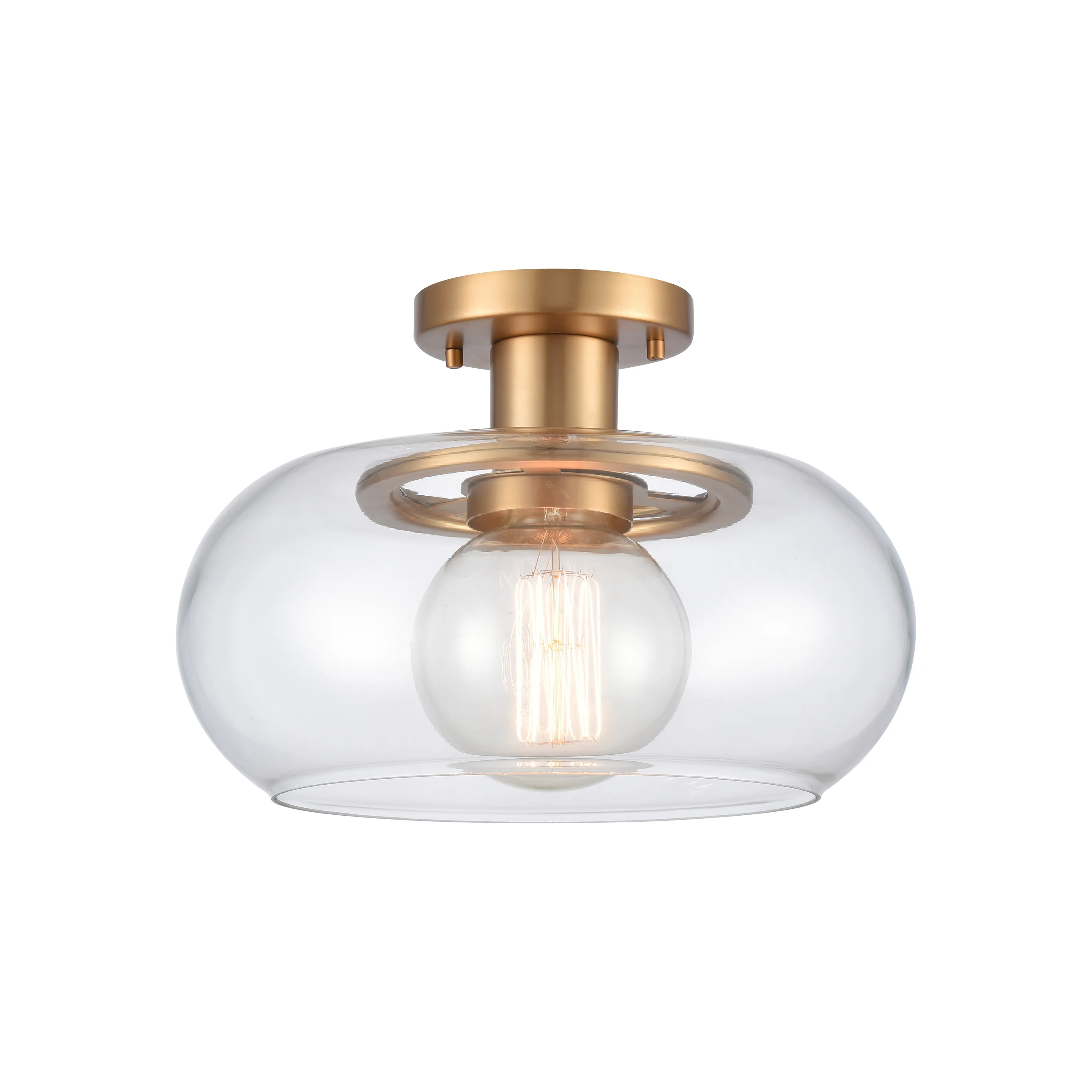 Clement 13'' Wide 1-Light Semi Flush Mount - Brushed Gold