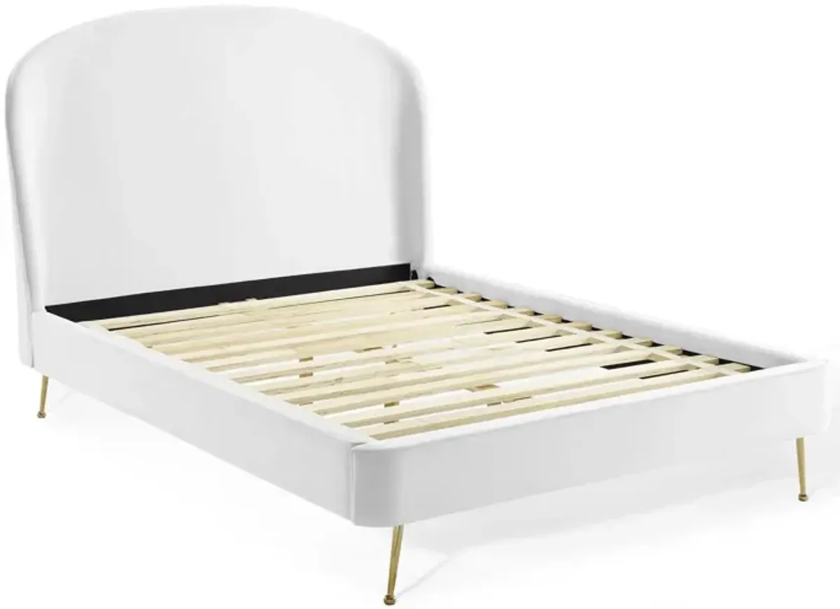 Mira Upholstered Performance Velvet Queen Platform Bed